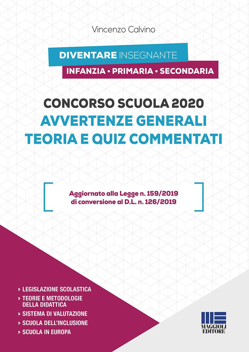 CONCORSO SCUOLA 2020 – AVVERTENZE GENERALI